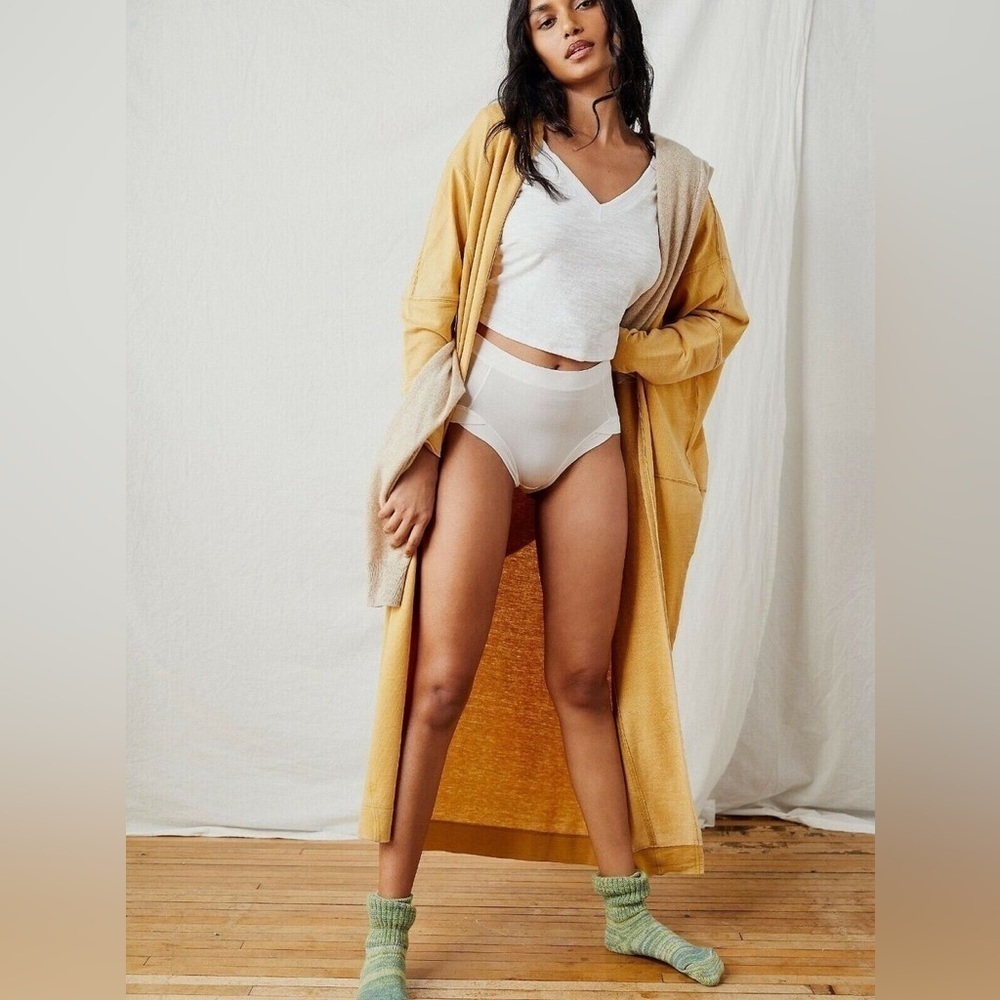 Free People Intimately Cozy Cool Girl Cardigan Long Yellow Size XS
